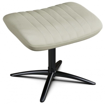 Product photograph of Firana Balder White Leather Footstool from Choice Furniture Superstore