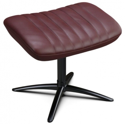 Product photograph of Firana Balder Wine Red Leather Footstool from Choice Furniture Superstore