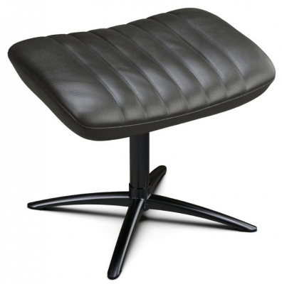 Product photograph of Firana Club Royal Dark Grey Leather Footstool from Choice Furniture Superstore