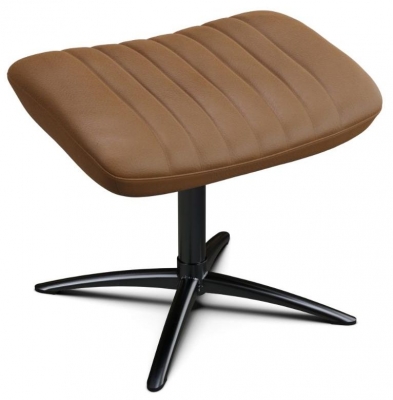 Product photograph of Firana Club Royal Light Brown Leather Footstool from Choice Furniture Superstore