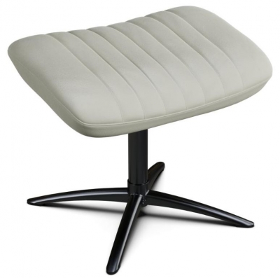 Product photograph of Firana Club Royal White Leather Footstool from Choice Furniture Superstore