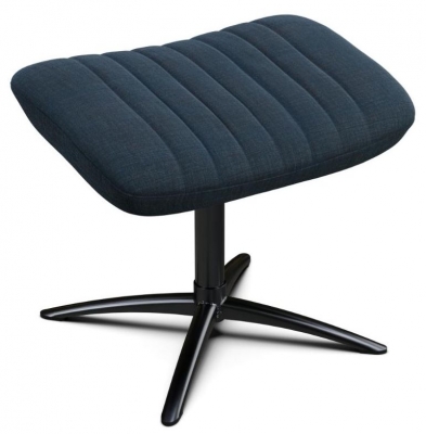 Product photograph of Firana Lido Dark Blue Fabric Footstool from Choice Furniture Superstore