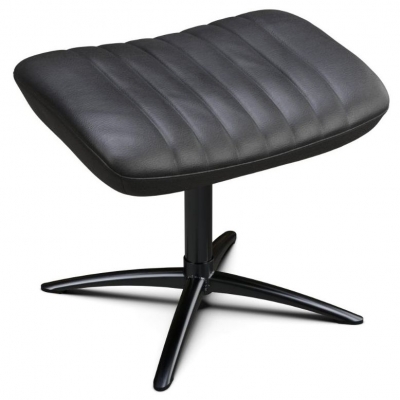 Product photograph of Firana Soft Black Leather Footstool from Choice Furniture Superstore