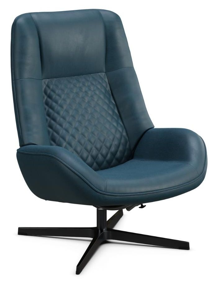 Navy leather 2024 swivel chair