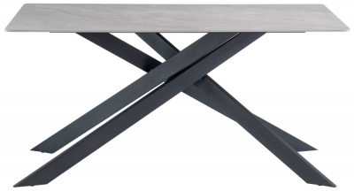 Product photograph of Camilla Sintered Stone Top Rebecca Grey 6 Seater Dining Table from Choice Furniture Superstore