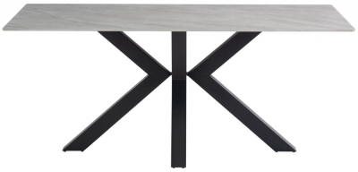 Product photograph of Bernardino Rebecca Grey Polished Sintered Stone Top 180cm Dining Table - 6 Seater from Choice Furniture Superstore