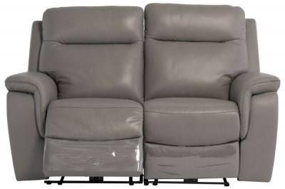 Product photograph of Corona Grey Leather 2 Seater Electric Recliner Sofa from Choice Furniture Superstore