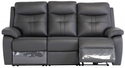 Product photograph of Monica Charcoal Leather 3 Seater Electric Recliner Sofa from Choice Furniture Superstore