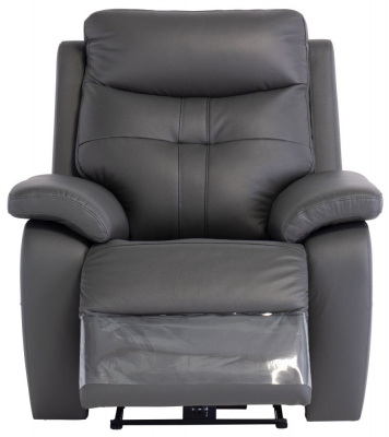 Product photograph of Monica Charcoal Leather Electric Recliner Armchair from Choice Furniture Superstore