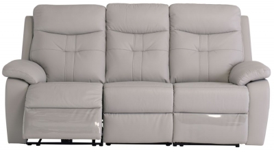 Product photograph of Monica Light Grey Leather 3 Seater Electric Recliner Sofa from Choice Furniture Superstore