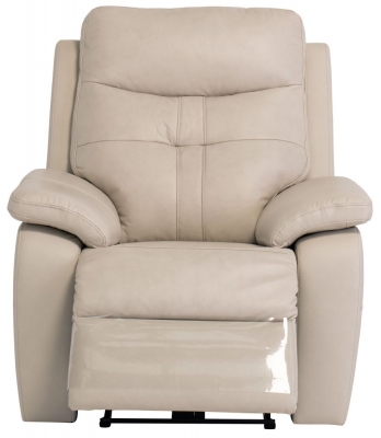 Product photograph of Monica Light Stone Leather Electric Recliner Armchair from Choice Furniture Superstore