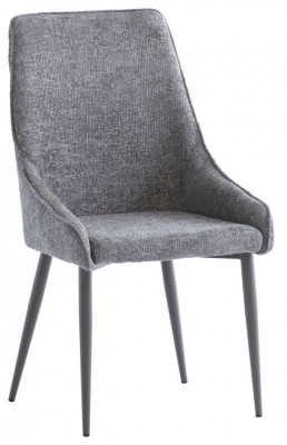 Product photograph of Sunnyvale Graphite Fabric Dining Chair With Grey Powder Coated Legs Sold In Pairs from Choice Furniture Superstore