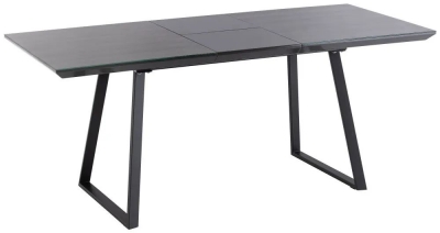 Product photograph of Fairfield 4 Seater Extending Dining Table - Grey Glass Top With Black Powder Coated Base from Choice Furniture Superstore