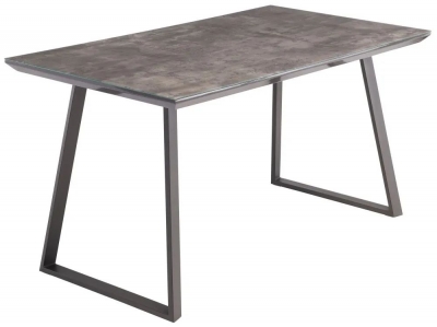 Product photograph of Covina 4 Seater Dining Table - Grey Glass Top With Grey Powder Coated Base from Choice Furniture Superstore