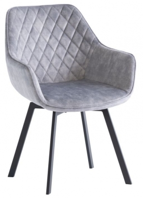 Product photograph of Hodge Fabric Swivel Dining Chair With Powder Coated Legs Sold In Pairs from Choice Furniture Superstore