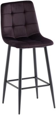 Product photograph of Bella Aubergine Velvet Fabric Counter Stool Sold In Pairs from Choice Furniture Superstore