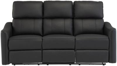 Claudia Black Leather 3 Seater Electric Recliner Sofa