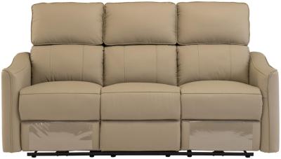 Claudia Taupe Leather 3 Seater Electric Recliner Sofa