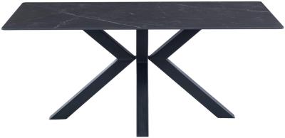 Cora Mooney Black Sintered Stone 6 Seater Dining Table
