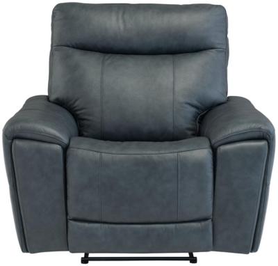Danetti Vintage Blue Leather Electric Recliner Armchair