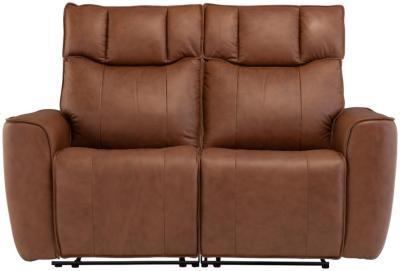 Dolfino Tan Leather 2 Seater Electric Recliner Sofa