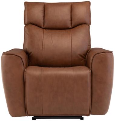 Dolfino Tan Leather Electric Recliner Armchair