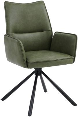 Product photograph of Granada Dark Green Dining Armchair Sold In Pairs from Choice Furniture Superstore