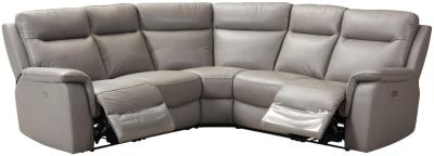 Havana Grey Leather Corner Electric Recliner Sofa