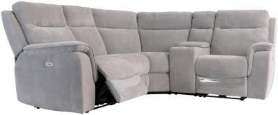 Havana Silver Grey Fabric Corner Electric Recliner Sofa