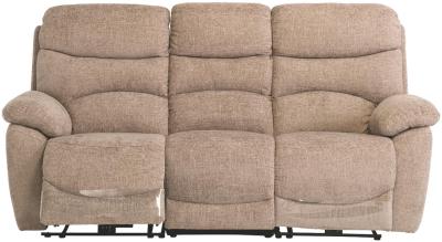 Layla Sand Fabric 3 Seater Electric Recliner Sofa