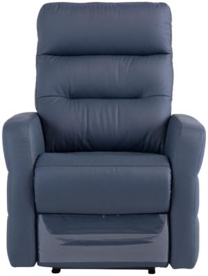 Product photograph of Madison Blue Leather Electric Recliner Armchair from Choice Furniture Superstore