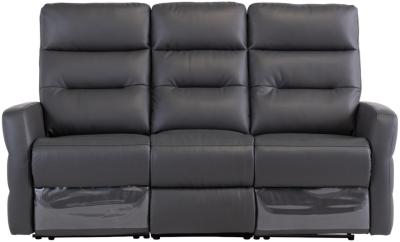 Madison Charcoal Leather 3 Seater Electric Recliner Sofa