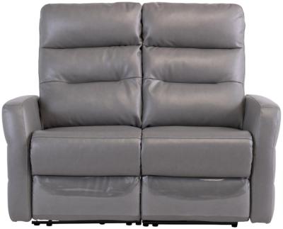 Madison Grey Leather 2 Seater Electric Recliner Sofa