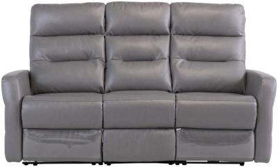 Product photograph of Madison Grey Leather 3 Seater Electric Recliner Sofa from Choice Furniture Superstore