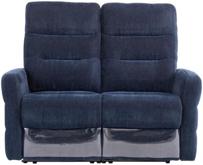 Product photograph of Madison Navy Blue Fabric 2 Seater Electric Recliner Sofa from Choice Furniture Superstore