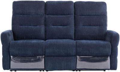 Madison Navy Blue Fabric 3 Seater Electric Recliner Sofa