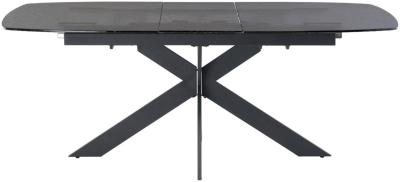 Naples Black 8 Seater Extending Dining Table