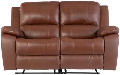 Product photograph of Pellini Dark Tan Leather 2 Seater Electric Recliner Sofa from Choice Furniture Superstore