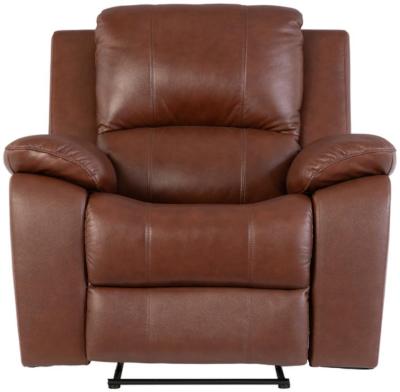 Pellini Dark Tan Leather Electric Recliner Armchair