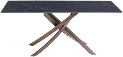 Rocco Mooney Black 6 Seater Dining Table