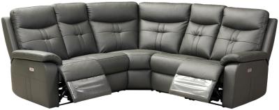 Sophia Charcoal Leather Corner Electric Recliner Sofa