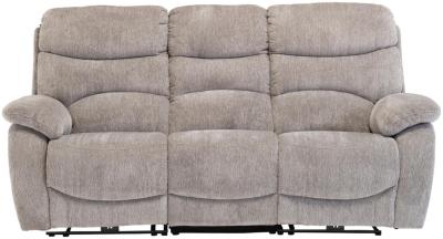 Tuscany Light Grey Fabric 3 Seater Electric Recliner Sofa