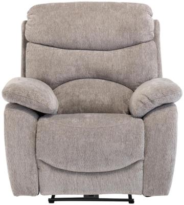 Tuscany Light Grey Fabric Electric Recliner Armchair