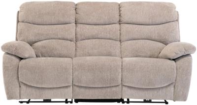 Tuscany Mink Fabric 3 Seater Electric Recliner Sofa