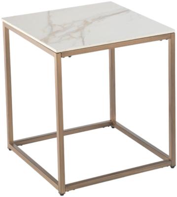 Product photograph of Umbria Kass Gold Sintered Stone End Table from Choice Furniture Superstore