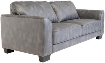 Spencer Grey Distressed Fabric 3 Seater Sofa