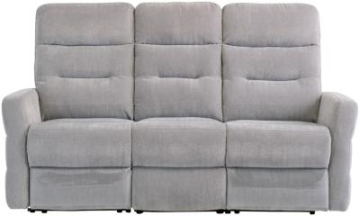 Madison Silver Grey Fabric 3 Seater Electric Recliner Sofa