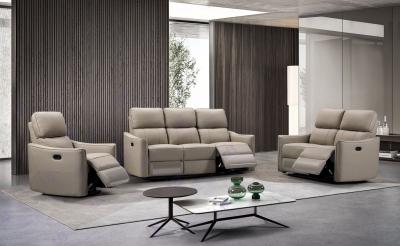 Claudia Taupe Leather 321 Seater Electric Recliner Sofa Set