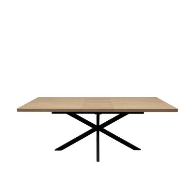 Dalton Light Oak 68 Seater Extending Dining Table With Black Spider Legs 160cm200cm