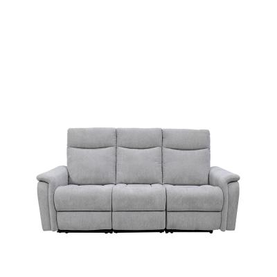 Hayward Light Grey Fabric 3 Seater Electric Recliner Sofa